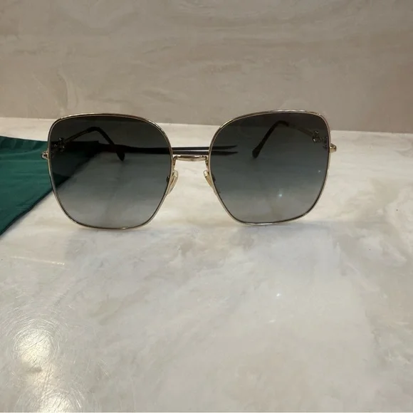 Gucci Sunglasses Horse Bit Gold Frame with Case and Pouch GG0879S-003 SS24 - Picture 2 of 7